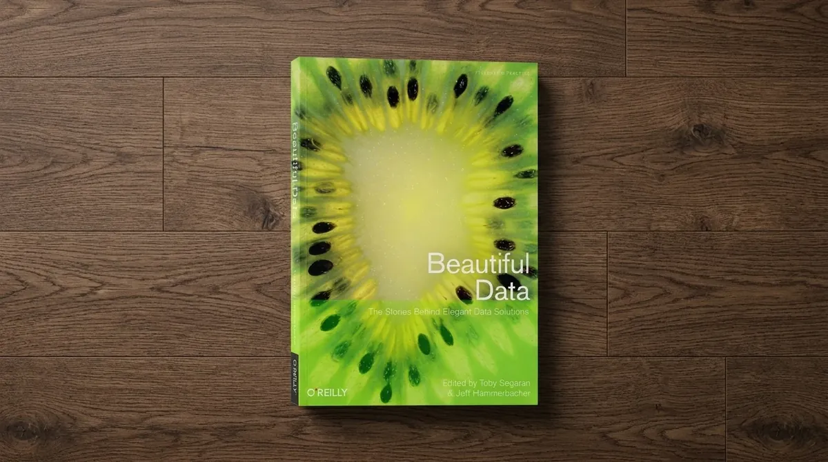 Beautiful Data: The Stories Behind Elegant Data Solutions, on a wooden table